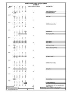 Albany Unified School District CalendarMONTH AUG  M