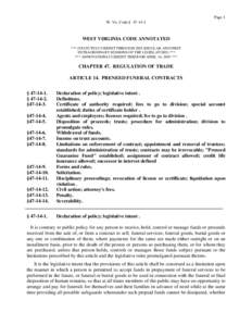 Page 1 W. Va. Code § [removed]WEST VIRGINIA CODE ANNOTATED *** (STATUTES CURRENT THROUGH 2003 REGULAR AND FIRST EXTRAORDINARY SESSIONS OF THE LEGISLATURE) ***