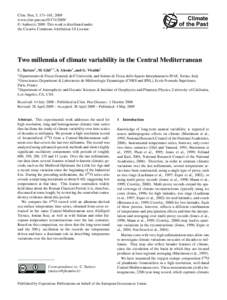 Clim. Past, 5, 171–181, 2009 www.clim-past.net/ © Author(sThis work is distributed under the Creative Commons Attribution 3.0 License.  Climate