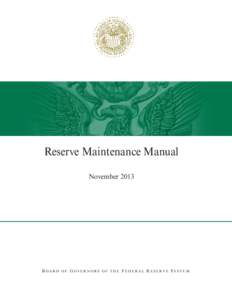 Reserve Maintenance Manual