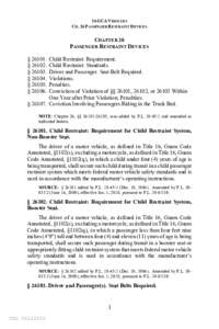 16 GCA VEHICLES CH. 26 PASSENGER RESTRAINT D EVICES CHAPTER 26 PASSENGER RESTRAINT DEVICES § 26101.