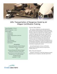 International Air Transport Association / Shipping / Technology / Dangerous goods / Safety / Transport