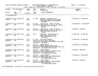 WisDOT Master Contract Schedule December 2014