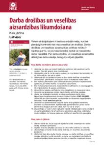 Darba drošības un aizsardzības likumdošana: Kas jāzina Latvian law leaflet