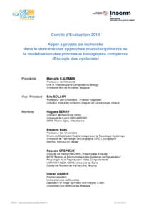 Membres Comité BioS 2014