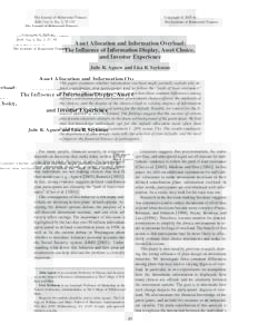 The Journal of Behavioral Finance 2005, Vol. 6, No. 2, 57–70 Copyright © 2005 by The Institute of Behavioral Finance