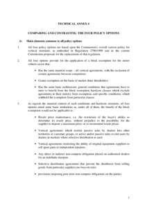 TECHNICAL ANNEX 4 COMPARING AND CONTRASTING THE FOUR POLICY OPTIONS A) Main elements common to all policy options