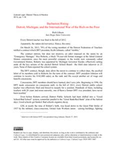 Cultural Logic: Marxist Theory & Practice 2013, pp[removed]Barbarism Rising: Detroit, Michigan, and the International War of the Rich on the Poor Rich Gibson