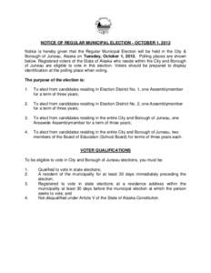 Juneau /  Alaska / Mendenhall Valley / Absentee ballot / Auke Bay /  Alaska / Juneau School District / Mendenhall River / Geography of Alaska / Geography of the United States / Alaska