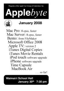 Mac OS X / Mach / Steve Jobs / Industrial designs / ITunes / Macintosh / MobileMe / Apple Inc. / IPod / Computing / Software / Computer architecture