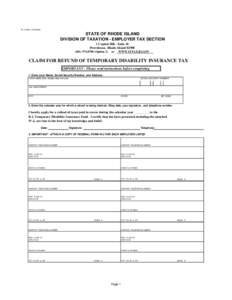 TX-16 (Rev[removed]STATE OF RHODE ISLAND DIVISION OF TAXATION - EMPLOYER TAX SECTION 1 Capitol Hill - Suite 36 Providence, Rhode Island 02908