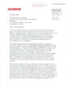 External Ecosystem Task Team Transmittal letter from the Chair of the SAB to NOAA