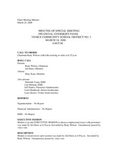 Minutes of Special Meeting FOP Venice CUSD #3 March 24, 2008