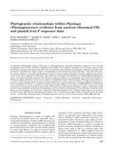 Botanical Journal of the Linnean Society, 2002, 139, 323–338. With 3 figures  Phylogenetic relationships within Plantago
