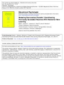 John D. Bransford / Organizational learning / E-learning / Learning / Education / Educational psychology / Transfer of learning