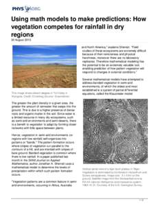 Using math models to make predictions: How vegetation competes for rainfall in dry regions