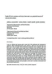 Seeds of Arnica montana and Arnica chamissonis as a potential source of natural antioxidants Urszula Gawlik-Dziki1*, Michał Świeca1, Danuta Sugier2, Joanna Cichocka1