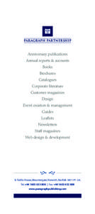 PP_Brochure_Intro_PP_Brochure_Intro:33 Page 1  paragraph pARTNERSHIP Anniversary publications Annual reports & accounts