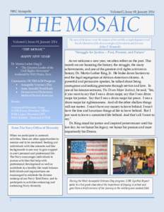 NHC Annapolis  Volume#2, Issue #9, January 2014 THE MOSAIC