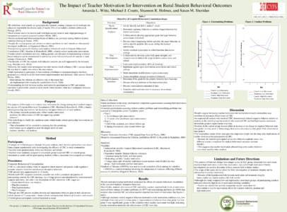 The Impact of Teacher Motivation for Intervention on Rural Student Behavioral Outcomes Amanda L. Witte, Michael J. Coutts, Shannon R. Holmes, and Susan M. Sheridan Table 1 Objectives of Conjoint Behavioral Consultation S