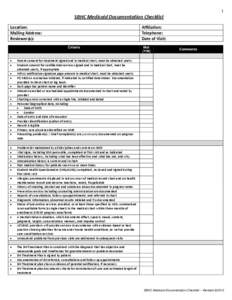 SBHC Medicaid Documentation Checklist