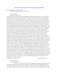 Southern Campaign American Revolution Pension Statements & Rosters Pension Application of John Adams R41 Transcribed and annotated by C. Leon Harris State of Kentucky } Rockcastle County } S.S. On this the 28 th day of J