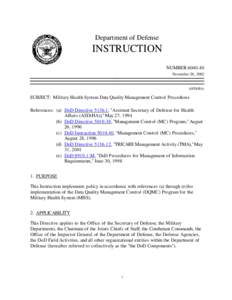 DoD Instruction[removed], November 26, 2002