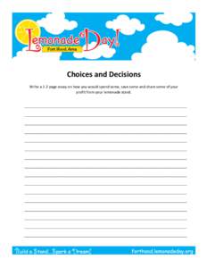 Lemonade Day Activity Handout Graphics