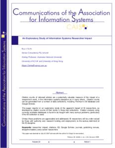 An Exploratory Study of Information Systems Researcher Impact