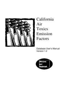 Background Material: [removed]California Air Toxics Emission Factors Database User's Manual Version 1.2