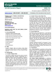 ICC-ES Evaluation Report  ESR-1715 Reissued May 2014 This report is subject to renewal May 1, 2015.