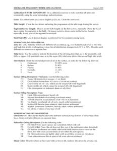 Shoreline Assessment Form (Long Form) Explanations