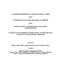 ALGORITHM THEORETICAL BASIS DOCUMENT (ATBD)