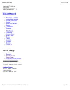 Blackboard Patent Pledge:40 PM Blackboard Worldwide Support for...