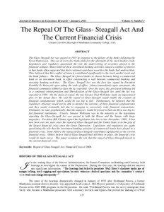 Economic history / Glass–Steagall Act / Pecora Commission / Gramm–Leach–Bliley Act / Investment banking / Late-2000s financial crisis / Ferdinand Pecora / Carter Glass / Dodd–Frank Wall Street Reform and Consumer Protection Act / United States federal banking legislation / Financial regulation / Law