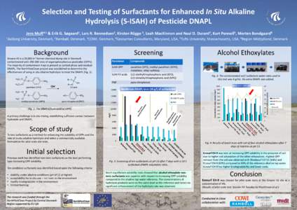 Selection and Testing of Surfactants for Enhanced In Situ Alkaline Hydrolysis (S-ISAH) of Pesticide DNAPL Jens & Erik G.