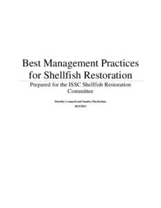 Best Management Practices for Shellfish Restoration