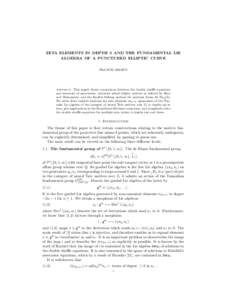 ZETA ELEMENTS IN DEPTH 3 AND THE FUNDAMENTAL LIE ALGEBRA OF A PUNCTURED ELLIPTIC CURVE FRANCIS BROWN Abstract. This paper draws connections between the double shuffle equations and structure of associators; universal mix