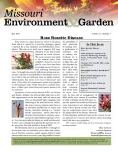 Missouri July 2011 Volume 17, Number 7  Rose Rosette Disease