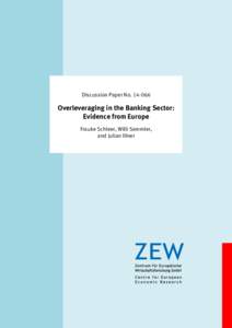 Dis­­cus­­si­­on Paper NoOverleveraging in the Banking Sector: Evidence from Europe Frauke Schleer, Willi Semmler, and Julian Illner