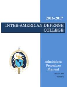 INTER-AMERICAN DEFENSE COLLEGE Admissions Procedure