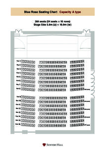 Blue Rose Seating Chart Capacity A type 384 seats (24 seats 16 rows) Stage Size 5.8m (D) 16.9m (W) Row 1 Row 2