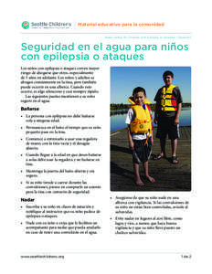 Material educativo para la comunidad Water Safety for Children with Epilepsy or Seizures / [Spanish] Seguridad en el agua para niños con epilepsia o ataques Los niños con epilepsia o ataques corren mayor