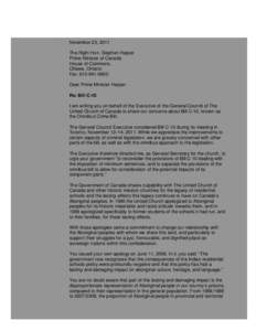 Letter to Prime Minister re Bill C-10