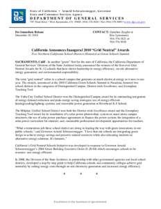 State of California • Arnold Schwarzenegger, Governor State and Consumer Services Agency DEPARTMENT OF GENERAL SERVICES 707 Third Street  West Sacramento, CA[removed]5036  Fax[removed] • www.dg s.