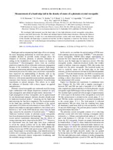 PHYSICAL REVIEW B 86, Measurement of a band-edge tail in the density of states of a photonic-crystal waveguide S. R. Huisman,1,* G. Ctistis,1 S. Stobbe,2 A. P. Mosk,1 J. L. Herek,1 A. Lagendijk,1,3 P. Loda