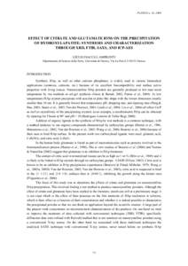 PLINIUS n. 34, 2008  EFFECT OF CITRATE AND GLUTAMATE IONS ON THE PRECIPITATION OF HYDROXYLAPATITE: SYNTHESIS AND CHARACTERIZATION THROUGH XRD, FTIR, SAXS, AND ICP-AES GIULIO ISACCO LAMPRONTI