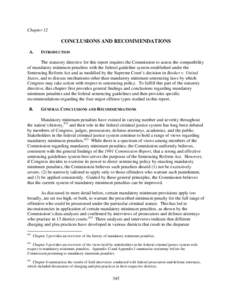 Report to Congress: Mandatory Minimum Penalties in the Federal Criminal Justice System - Chapter 12 - Conclusions and Recommendations (October 2011)