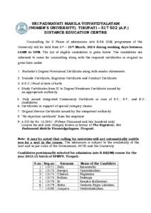 B.Ed_DM_ Eligible list for II Phase for[removed]batch- Website