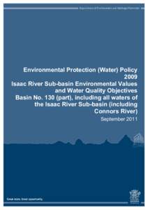Environmental Protection (Water) Policy 2009 Isaac River Sub-basin Environmental Values and Water Quality Objectives Basin No[removed]part), including all waters of the Isaac River Sub-basin (including